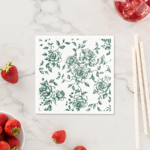 Guardanapo De Papel Casamento Floral Botânico Emerald Green Vintage
