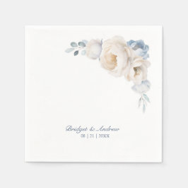 Guardanapo De Papel Casamento Floral Branco Dusty
