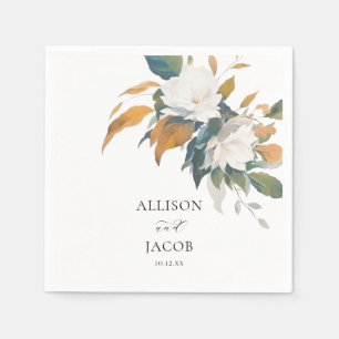 Guardanapo De Papel Casamento Floral Branco Lush