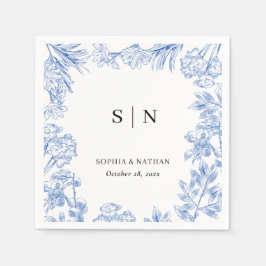 Guardanapo De Papel Casamento Floral Branco Personalizado