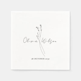 Guardanapo De Papel Casamento Floral Branco Simples