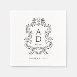 Guardanapo De Papel Casamento Floral Branco Simples
