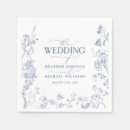 Guardanapo De Papel Casamento Floral Chinoiserie French Blue Victorian