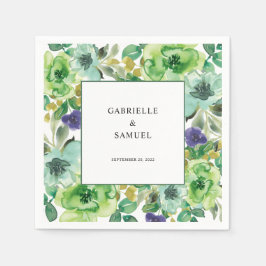 Guardanapo De Papel Casamento Floral Cloroso por Aquarela Moderna
