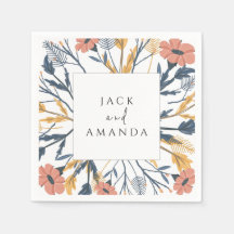 Casamento Floral Colorido de Sangue Napkins