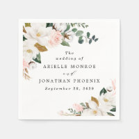 Casamento Floral da Magnolia Branca Dourada e Rosa