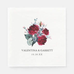 Guardanapo De Papel Casamento Floral da Rosa vermelha russa
