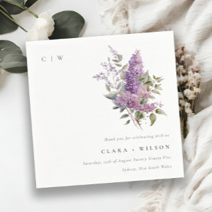 Guardanapo De Papel Casamento Floral de Algodão Lilac Lilac