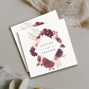 Guardanapo De Papel Casamento Floral de Autumn Romance Watercolor