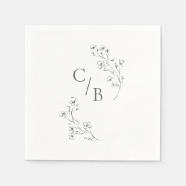 Guardanapo De Papel Casamento Floral de Blossom Boho Cereja Monogramme