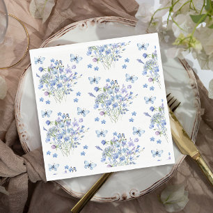 Guardanapo De Papel Casamento Floral de Borboletas de Flor Selvagem