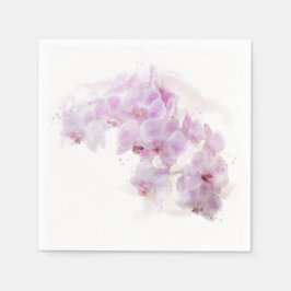 Guardanapo De Papel Casamento Floral De Flor De Água Com Orquídea Rosa