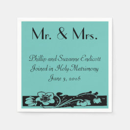 Guardanapo De Papel Casamento Floral de Fronteira Vintage Art Deco