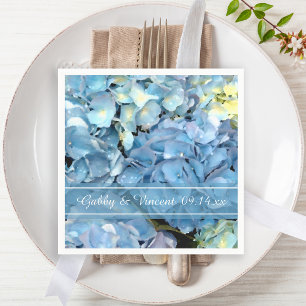 Guardanapo De Papel Casamento Floral de Hortênsia Azul