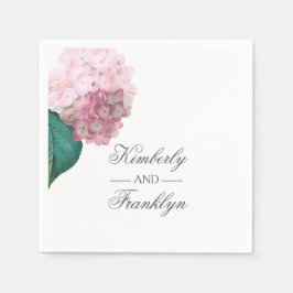 Guardanapo De Papel Casamento Floral de Hydrangea Rosa