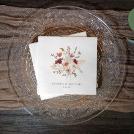 Guardanapo De Papel Casamento Floral de Outono Boho Silvestre