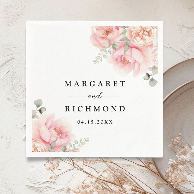 Guardanapo De Papel Casamento Floral de Rosa Rosa Rosa Rosa Rosa Mole  (Criador carregado)