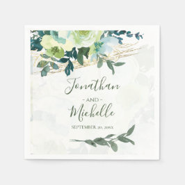 Guardanapo De Papel Casamento Floral de Tartaruga Dourada de marfim El