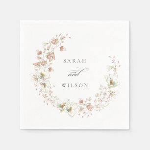 Guardanapo De Papel Casamento Floral de Terra Floral de Prados Brancos