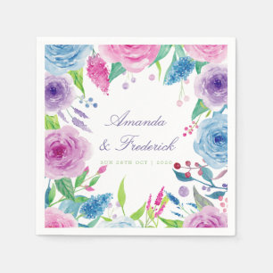 Guardanapo De Papel Casamento Floral de Ultra Violet Color Combo Water