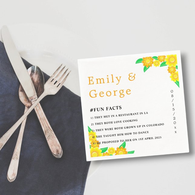 Guardanapo De Papel Casamento Floral de Verão de Sunflower Rustic Rust (Criador carregado)