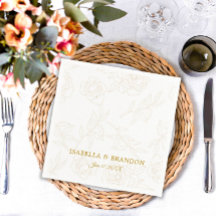 Casamento Floral Dourado Personalizado Elegante Mo