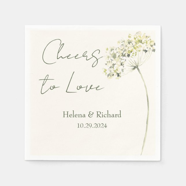 Guardanapo De Papel Casamento Floral Elegante e Greenery Napkin (Frente)