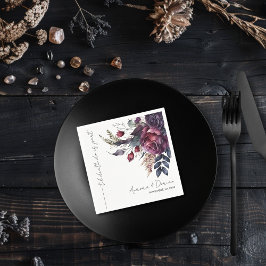 Guardanapo De Papel Casamento Floral Elegante Mínimo