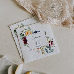 Guardanapo De Papel Casamento Floral Elegante Multicolor Napkin