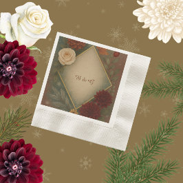 Guardanapo De Papel casamento floral elegante no outono