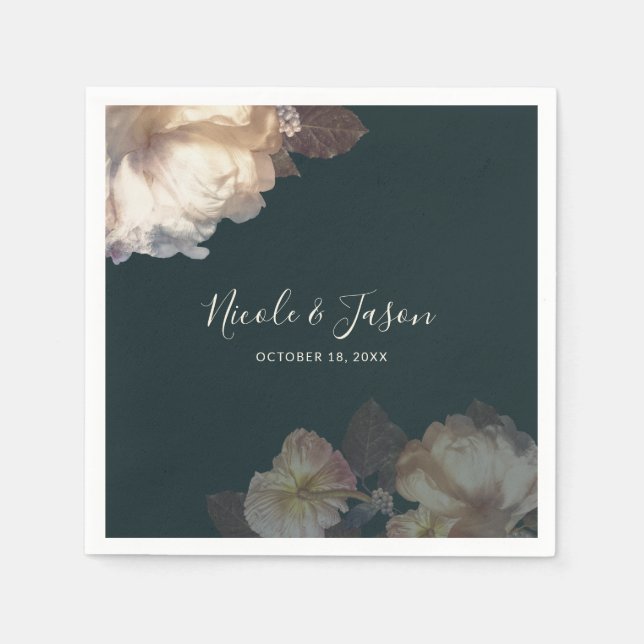 Guardanapo De Papel Casamento Floral Elegante Romântico Blooms (Frente)