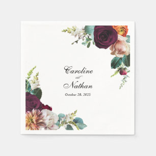 Guardanapo De Papel Casamento Floral Fresco