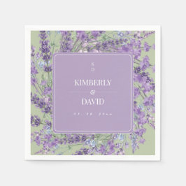Guardanapo De Papel Casamento Floral Lavanda Elegante