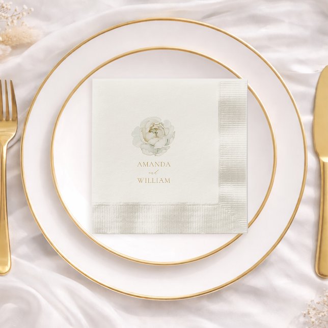 Guardanapo De Papel Casamento Floral Marfim Elegante (Criador carregado)