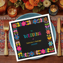 Guardanapo De Papel Casamento floral mexicano moderno