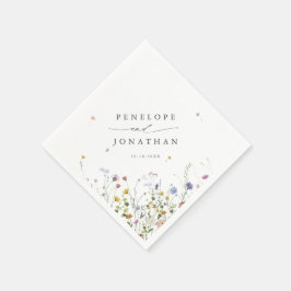 Guardanapo De Papel Casamento Floral Minimalista do Jardim de primaver