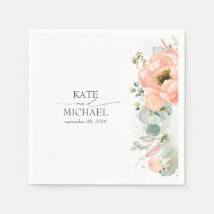 Guardanapo De Papel Casamento Floral Peach