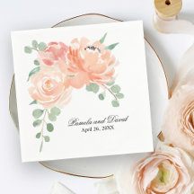 Casamento Floral Peach Watercolor