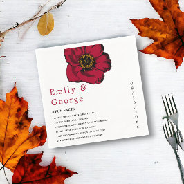 Guardanapo De Papel Casamento floral romântico da rosa vermelha burgun