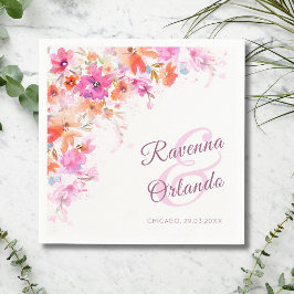 Guardanapo De Papel Casamento Floral Rosa Romance Flor de Cerejeira Pa