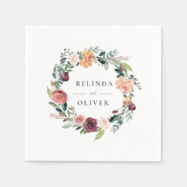 Guardanapo De Papel Casamento Floral Rosa-Rosa-Rosa-Blush-Charm-Burgun