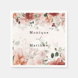 Guardanapo De Papel Casamento Floral Russo de Terracotta Primavera Fal