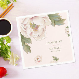 Guardanapo De Papel Casamento Floral Rustic Blush Pink Peony Rosa, Nap