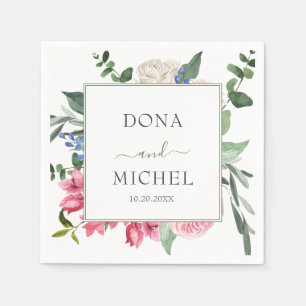 Guardanapo De Papel Casamento Floral Selvagem de Summer Watercolor