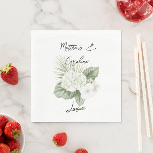 Guardanapo De Papel Casamento Floral Tropical Aloha Beach Hydrangea