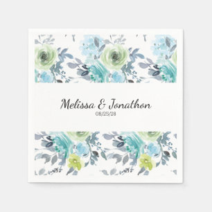 Guardanapo De Papel Casamento Floral Verde Amarelo-claro Nápoles
