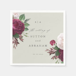 Guardanapo De Papel Casamento Floral Vintage