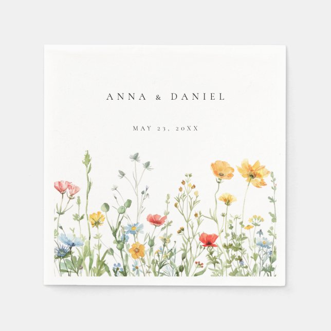 Guardanapo De Papel Casamento Floral Whimsical Summer (Frente)