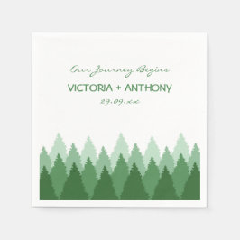 Guardanapo De Papel Casamento Floresta Verde