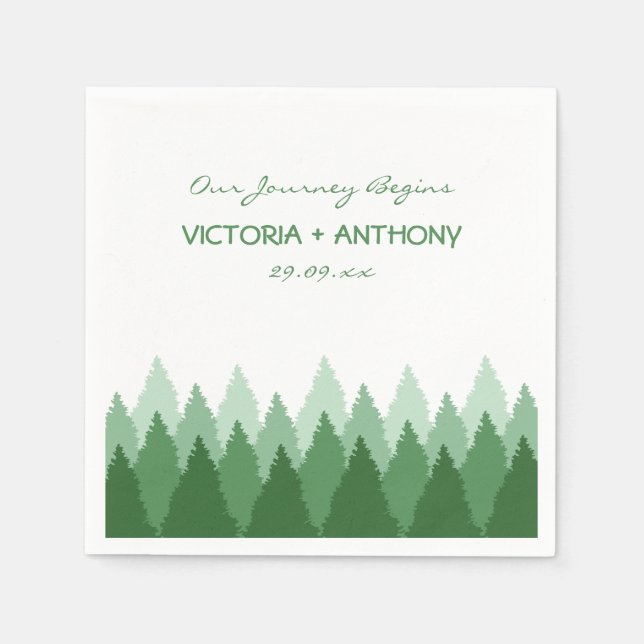 Guardanapo De Papel Casamento Floresta Verde (Frente)